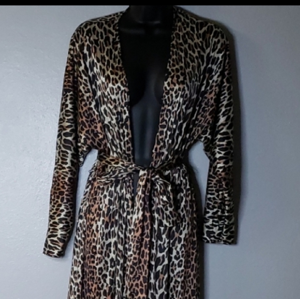 Full length leopard robe
